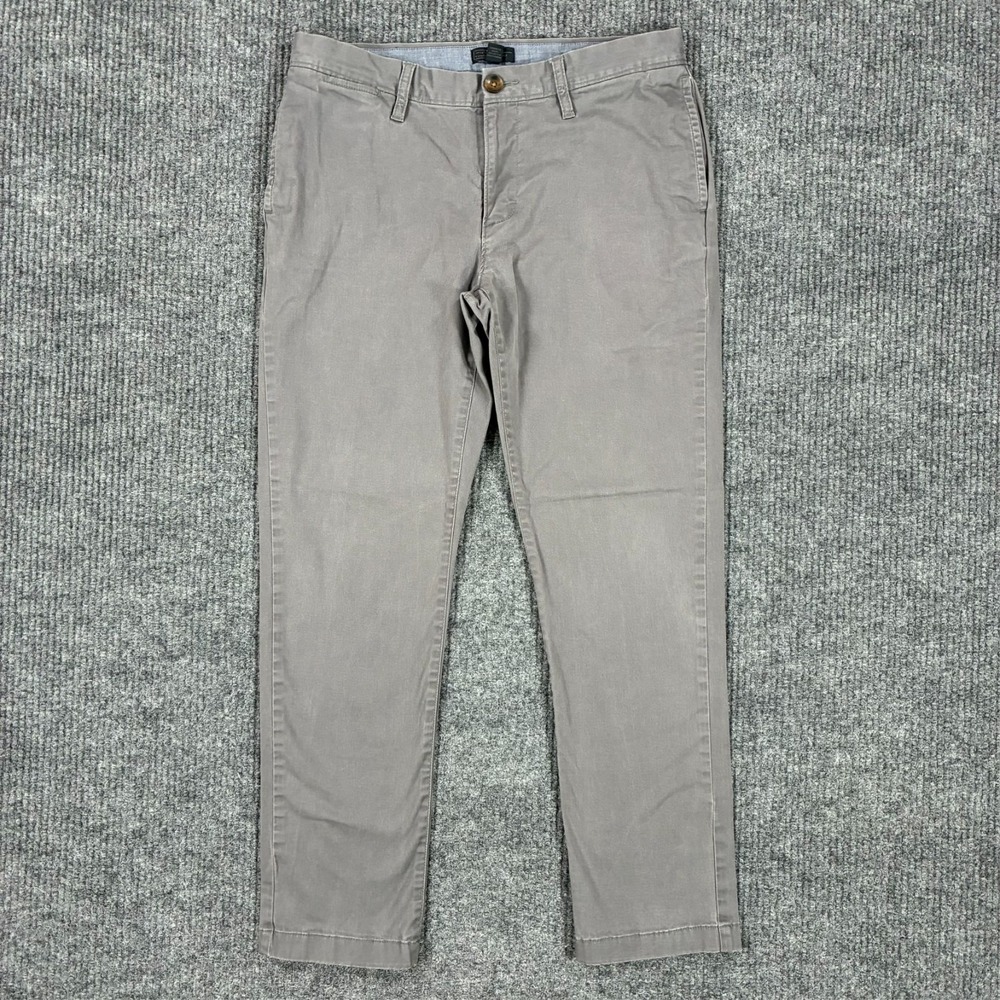14th & Union Slim Fit Chino Pants Mens‎ Size 32x30 Gray Flat Front Casual